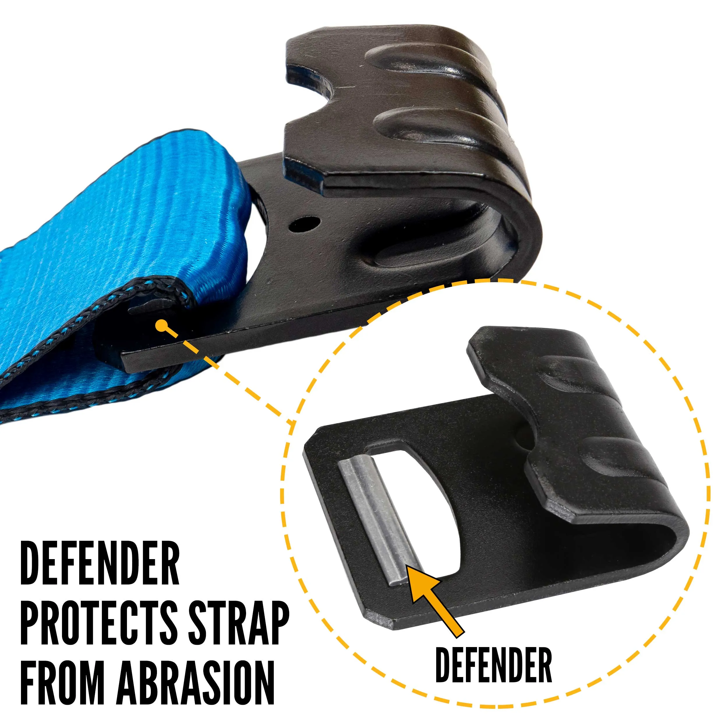 3" X 40' Winch Strap with Flat Hook | Blue