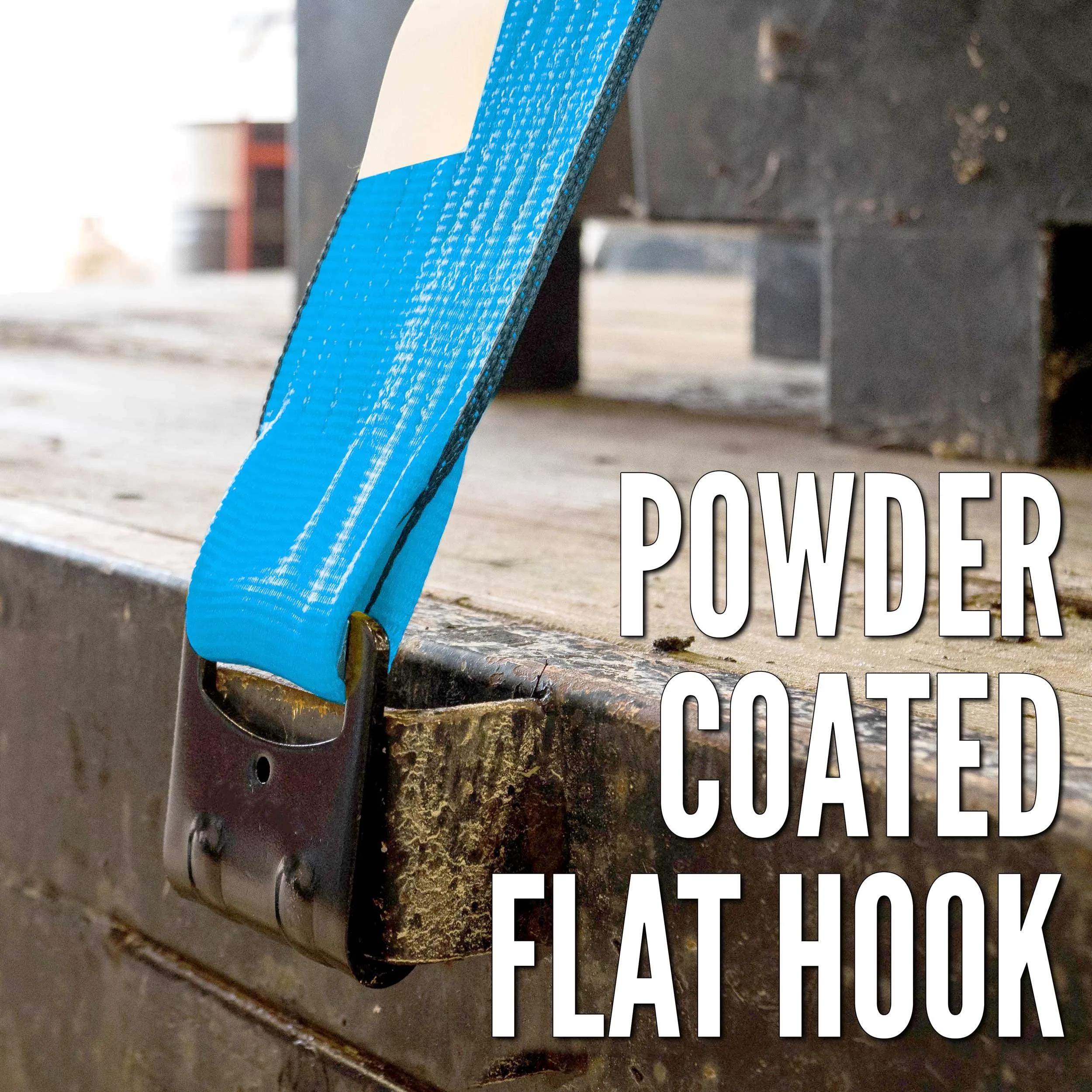 3" X 40' Winch Strap with Flat Hook | Blue