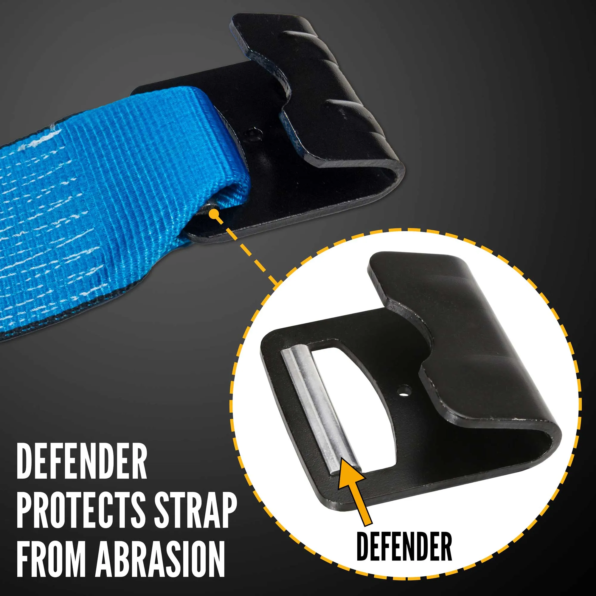 4" x 30' Winch Straps with Flat Hook - Box of 10 | Blue