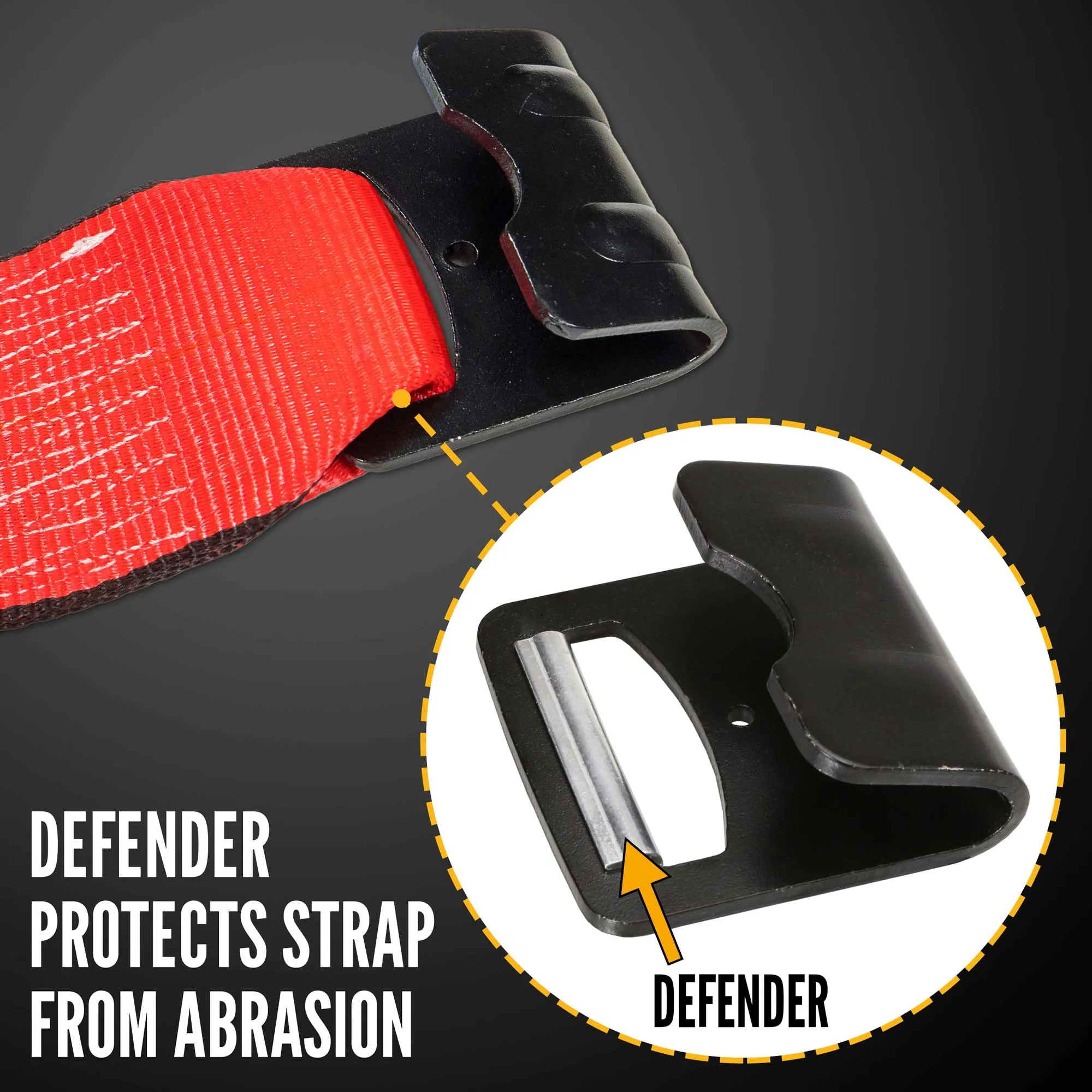 4" x 40' Winch Strap with Flat Hook | Red