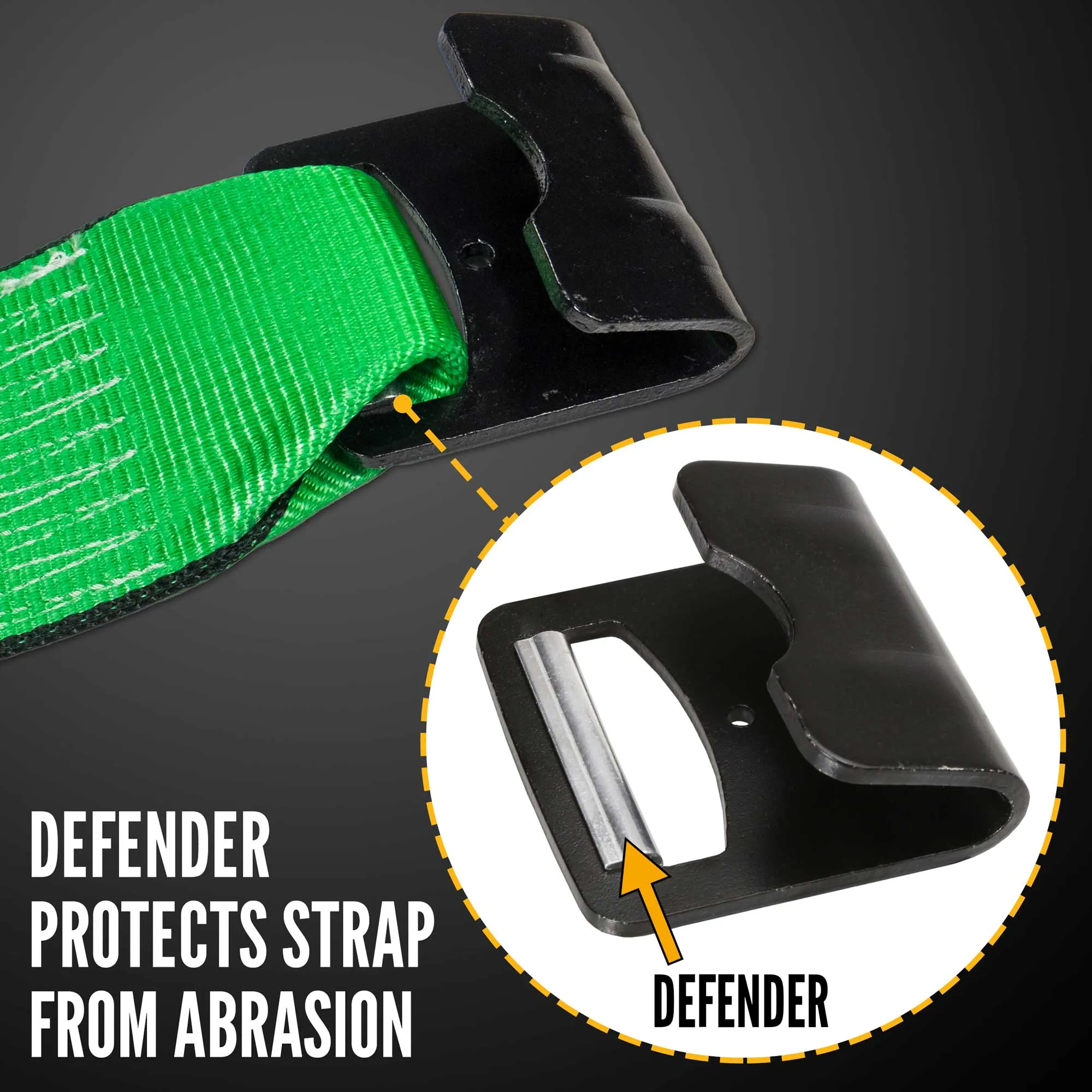 4" x 50' Winch Strap with Flat Hook | Green