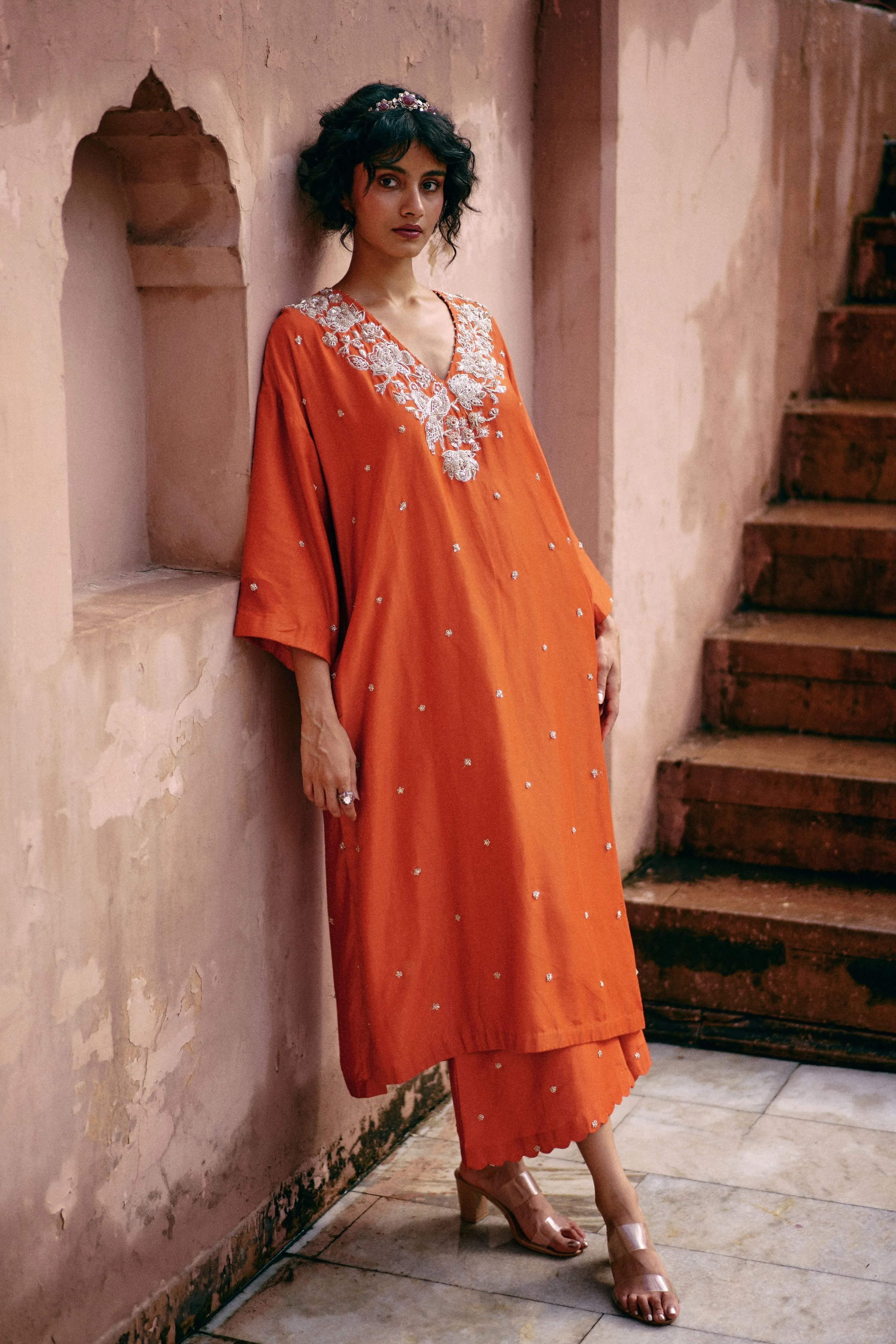A Burnt Orange Kurta Set