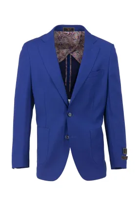 Cobalt Blue Dolcetto/THP Modern Fit half lined, Pure Wool Jacket by Tiglio Luxe
