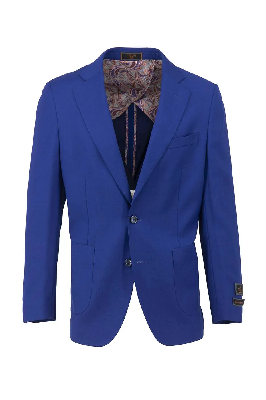 Cobalt Blue Dolcetto/THP Modern Fit half lined, Pure Wool Jacket by Tiglio Luxe