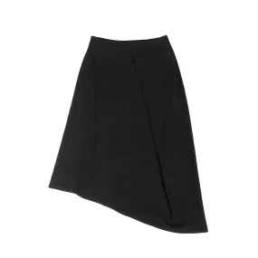 Pleated Drape Skirt Cotton Hemp Black
