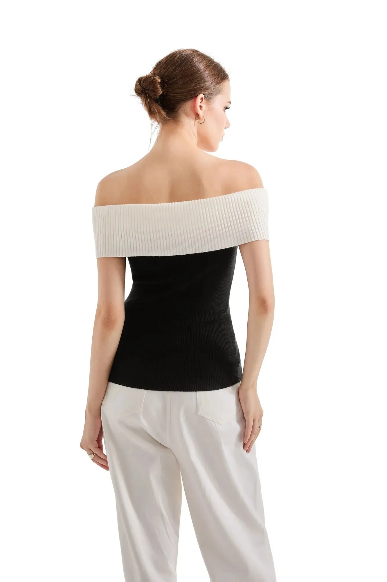 Ribbed Off Shoulder Shirt