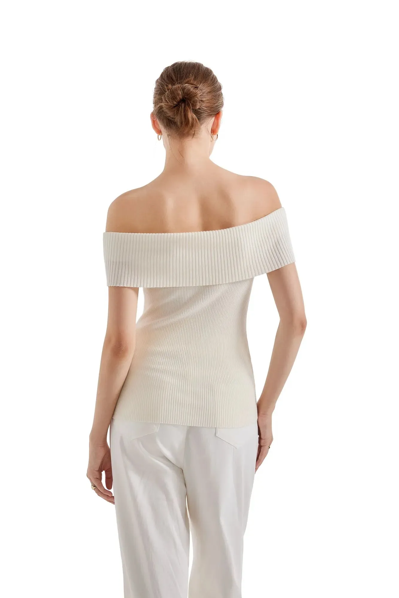 Ribbed Off Shoulder Shirt