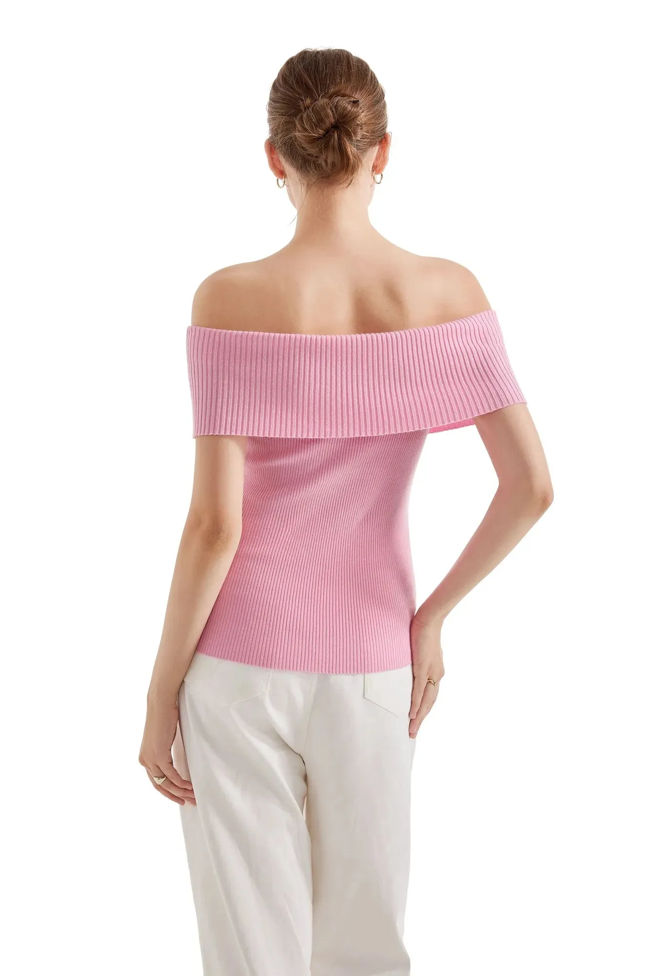Ribbed Off Shoulder Shirt