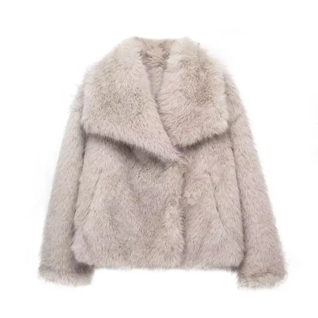 Thick Plush Lapel Jacket